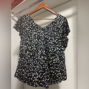 Liverpool Navy and White Abstract Blouse